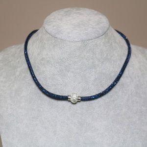 Thin Sapphire Blue Choker